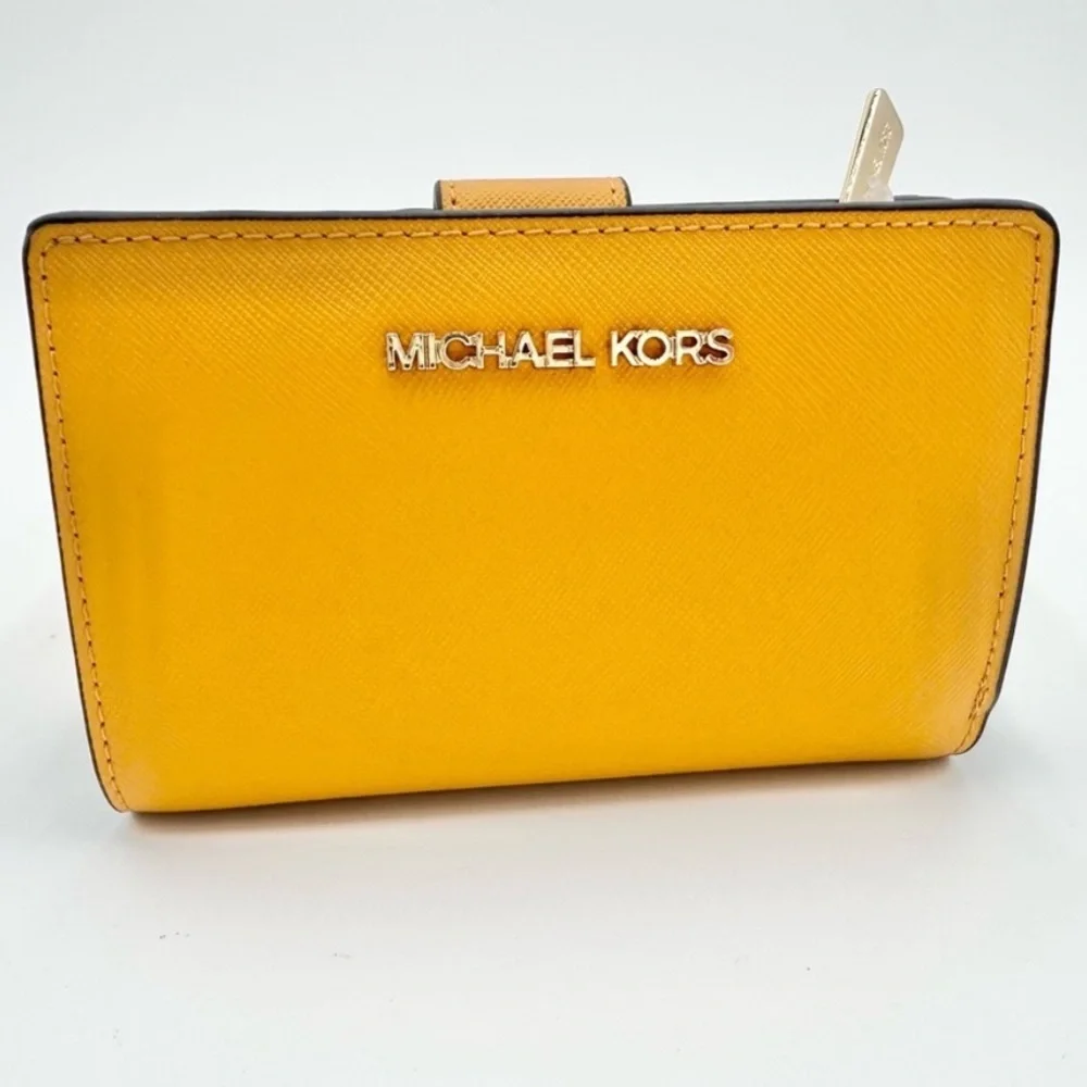 NWT Michael Kors yellow compact wallet